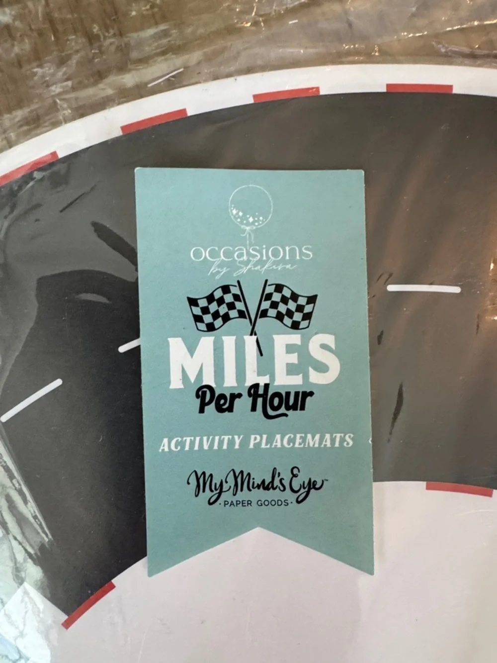 NWT Set of 2 Packs (24 total) My Minds Eye Miles per Hour Race Track Placemats